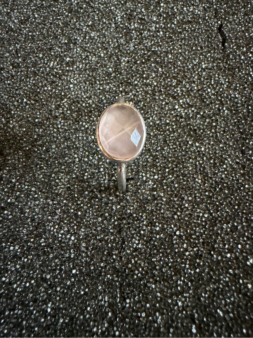 Vintage 925 Sterling Silver Rose Quartz Gemstone Ring
